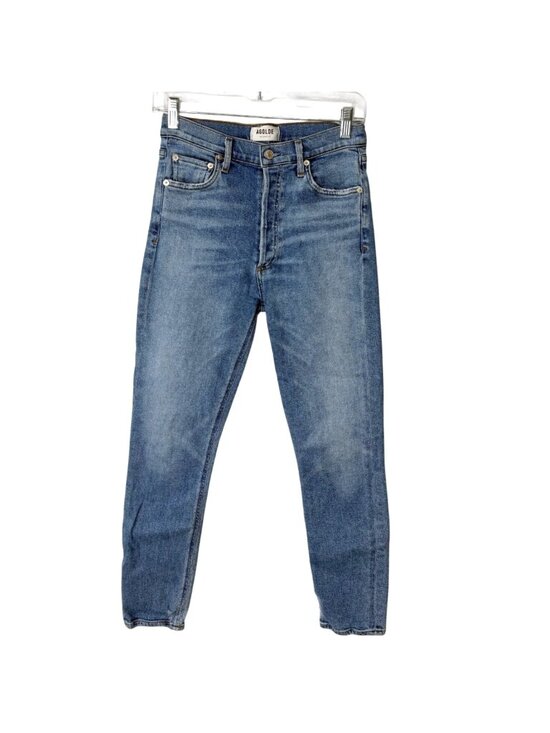 Agolde Denim - Agolde Womens Size 26 Nico Jean High Rise Slim Fit Button Fly Blue